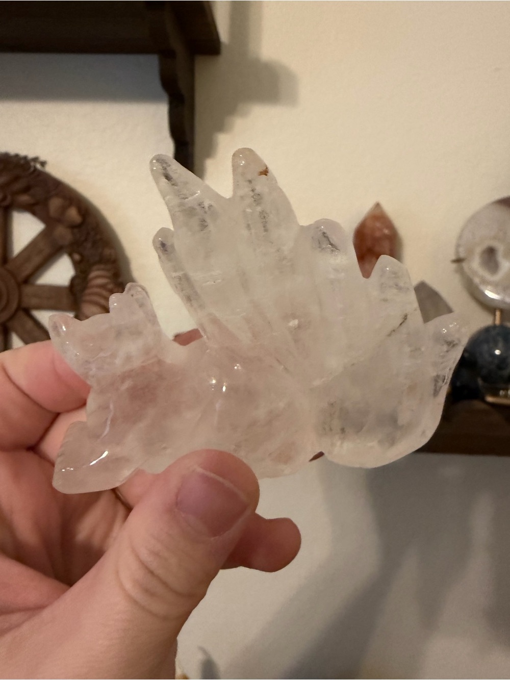 Clear Quartz Nine-Tailed Fox / Kitsune Carving – 162g